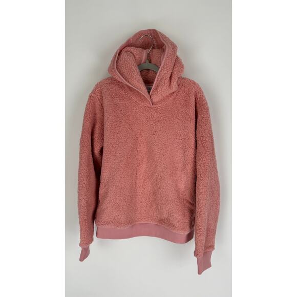 Athleta So Snug Sherpa Hoodie 2.0 Girls Large Aphrodite Pink New Long Sleeve - Picture 2 of 8